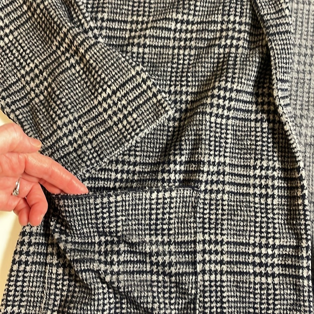 J. Jill Wearever Collection Navy and Gray Plaid Houndstooth Open Jacket Size M - Picture 8 of 13
